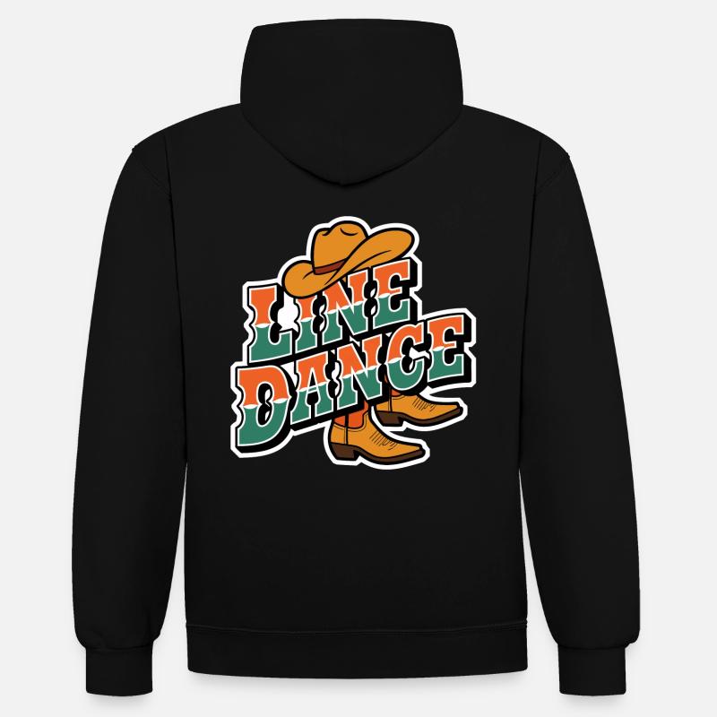 Line Dance Linedance mein Hobby - Kontrast-Hoodie - Schwarz/Grau meliert
