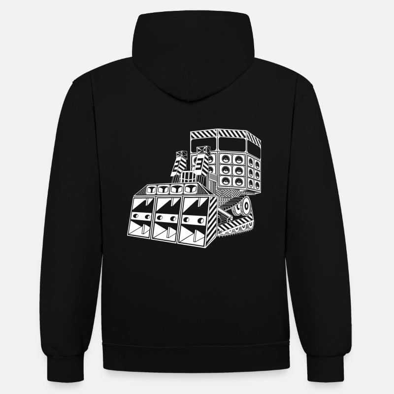 Bulldozer Tekno 23 - Sweat à capuche contrasté - noir/gris chiné