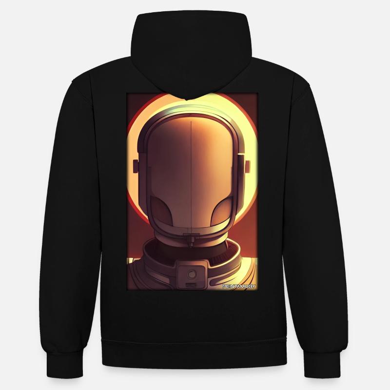 Robot Future Technology Science Android - Contrast hoodie - black/heather grey