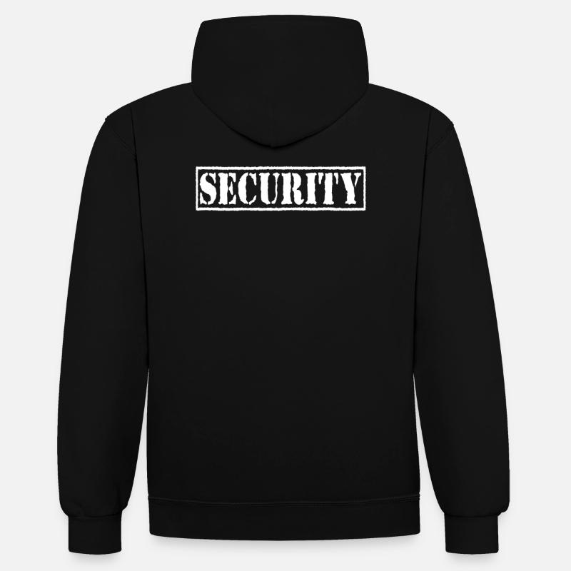 Videur de sécurité - Sweat à capuche contrasté - noir/gris chiné