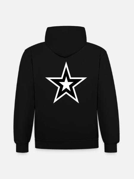 LUCKY STAR - Contrast hoodie - black/heather grey