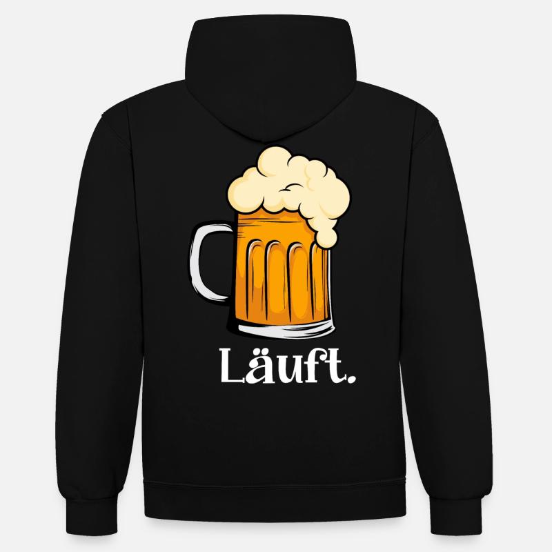 Est-ce que Beer est en marche - Sweat à capuche contrasté - noir/gris chiné