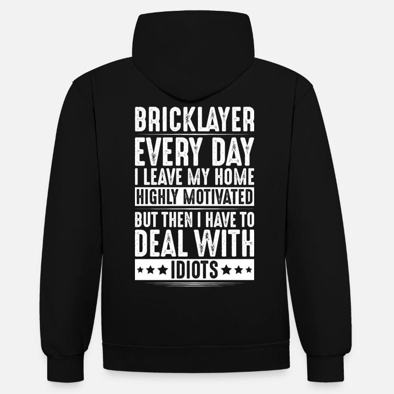 Maçon Bricklayer Mason - Sweat à capuche contrasté - noir/gris chiné