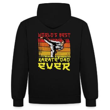 World's best Karate Dad ever - Contrast hoodie - black/heather grey - Back - Anna (173cm)