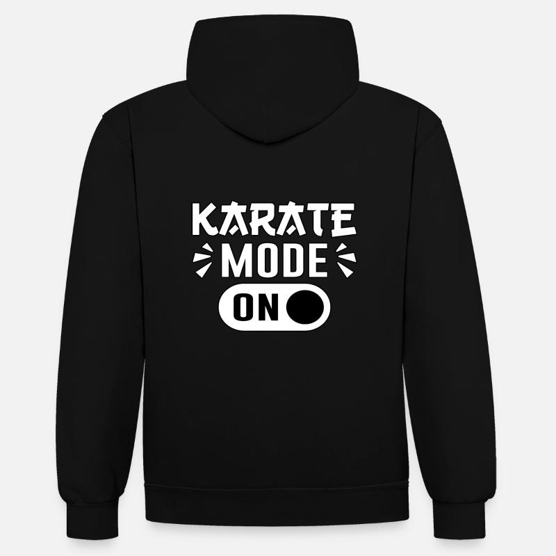 Mode karaté activé - Sweat à capuche contrasté - noir/gris chiné