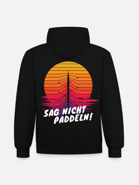 Rudern Geschenk Ruderer - Kontrast-Hoodie - Schwarz/Grau meliert