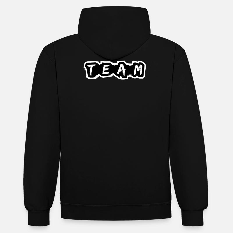 Équipe Mannschaft - Sweat à capuche contrasté - noir/gris chiné