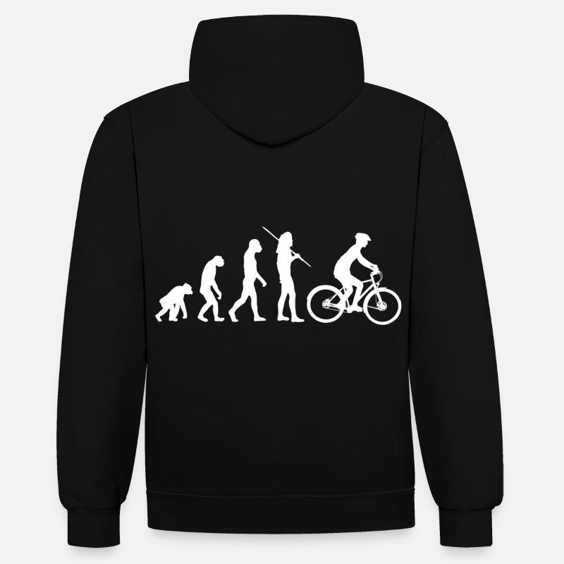 Evolution - vélo - Sweat à capuche contrasté - noir/gris chiné