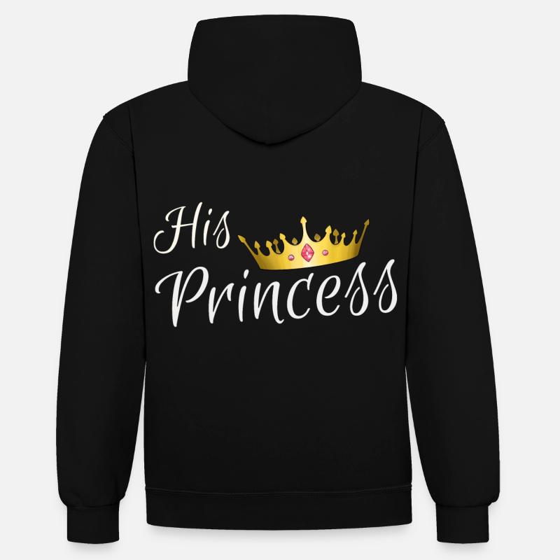Sa princesse - Sa princesse - Sweat à capuche contrasté - noir/gris chiné