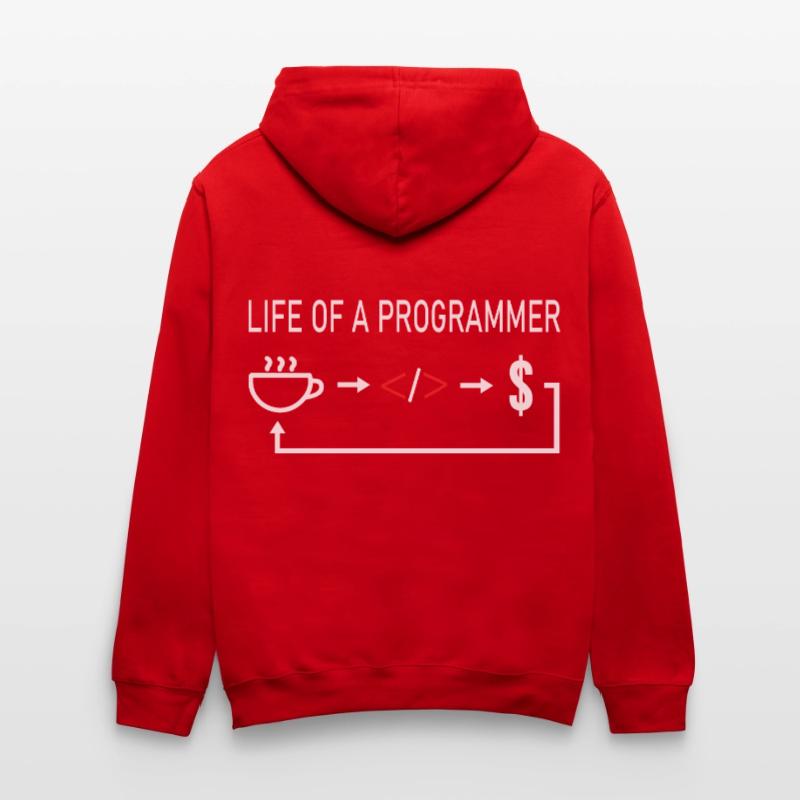 Informaticien La vie d'un programmeur codeur codage Sweat à capuche contrasté