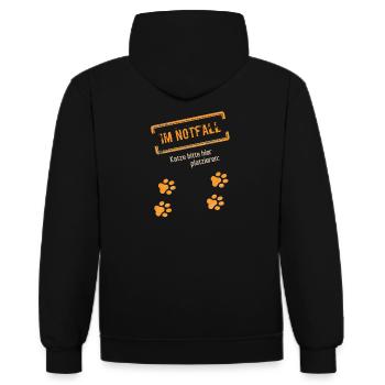 Notfall Katze lustige Sprüche Geschenk Spruch Fan - Kontrast-Hoodie - Schwarz/Grau meliert - Hinten - Anna (173cm)