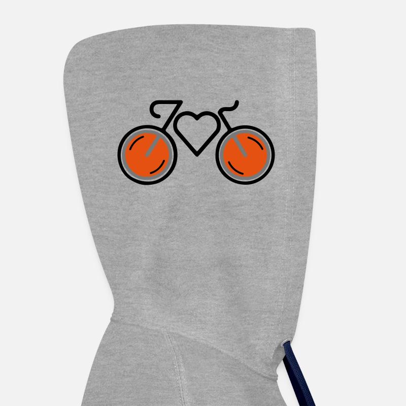 J’aime faire du vélo - Sweat à capuche contrasté - gris chiné/bleu marine