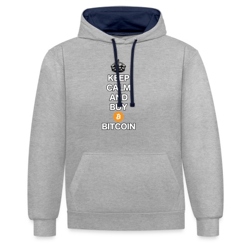 Bitcoin Keep Calm T-Shirt - Kontrast-Hoodie