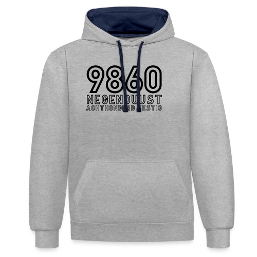 9860 Letters black - Contrast hoodie