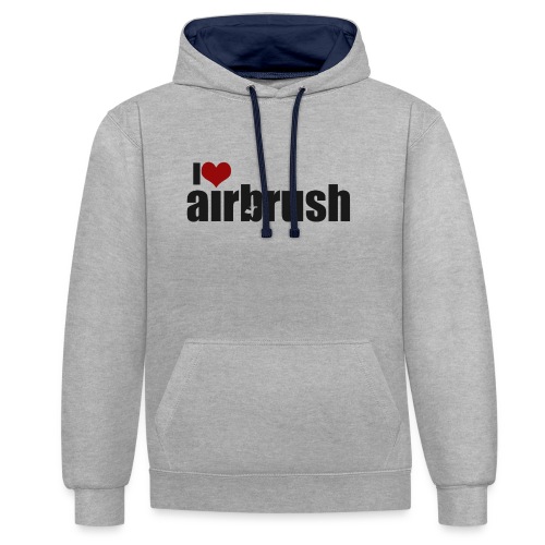I Love airbrush - Kontrast-Hoodie