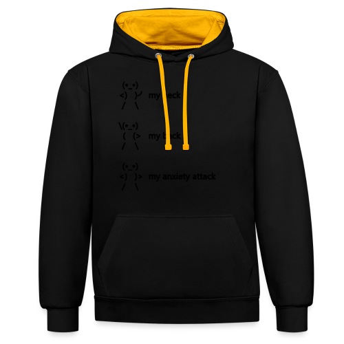 neck back anxiety attack - Contrast Colour Hoodie