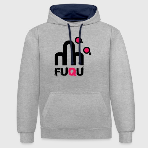 T-shirt FUQU logo colore nero - Felpa con cappuccio bicromatica