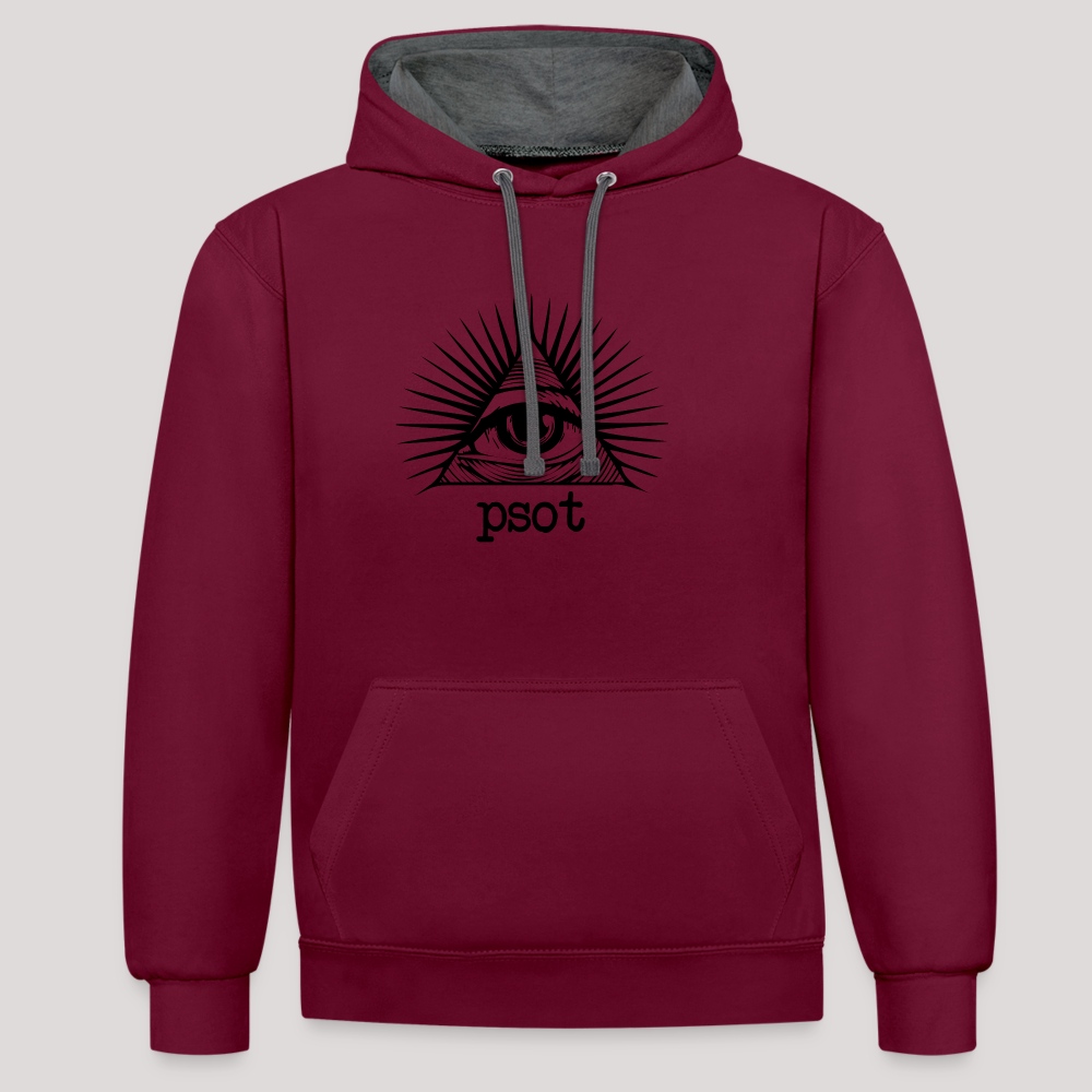 psot Ray - Kontrast-Hoodie Weinrot/Anthrazit