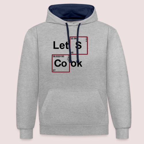let's cook in Periodensystem - Kontrast-Hoodie