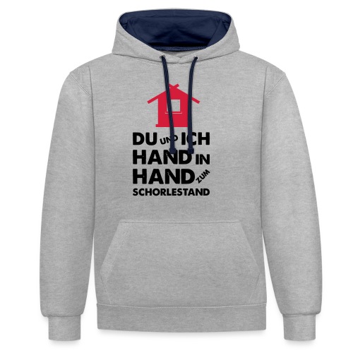 Hand in Hand zum Schorlestand / Gruppenshirt - Kontrast-Hoodie