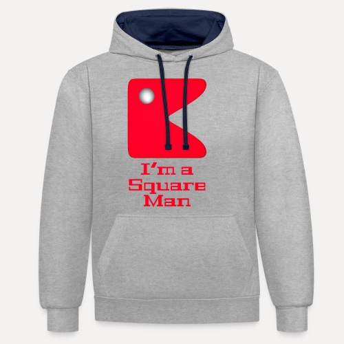 Square man red - Contrast Colour Hoodie