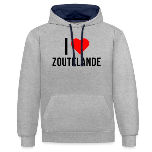 I Love Zoutelande - Kontrast-Hoodie
