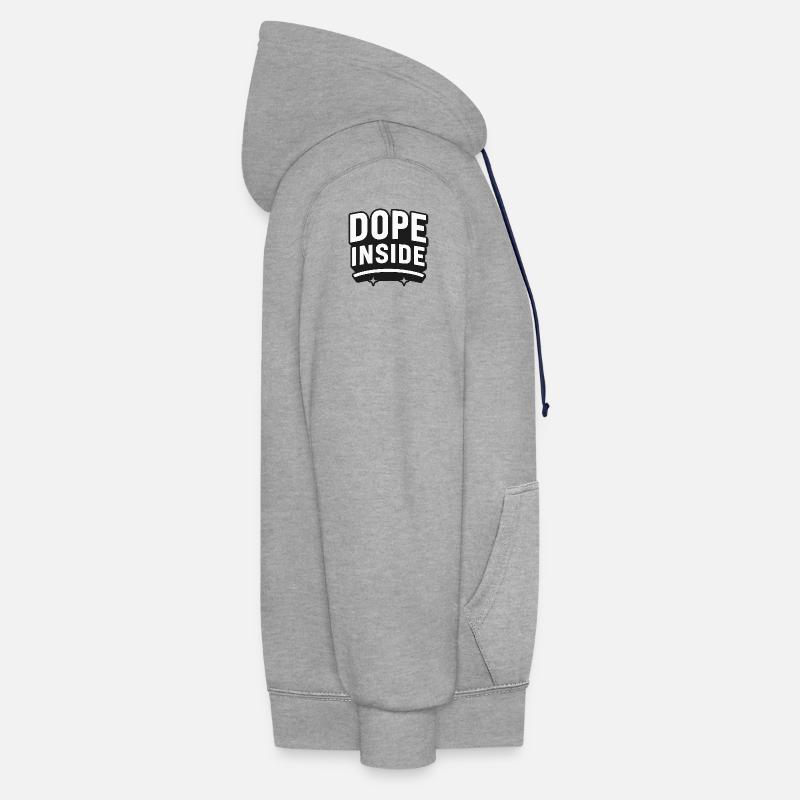 D’un design amusant D*pe à l’intérieur - Sweat à capuche contrasté - gris chiné/bleu marine