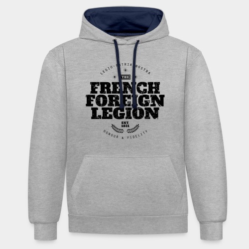 The French Foreign Legion - Dark - Contrast Colour Hoodie