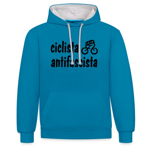 ciclista antifascista - Kontrast-Hoodie
