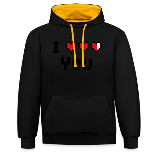 I pixelhearts you - Contrast hoodie