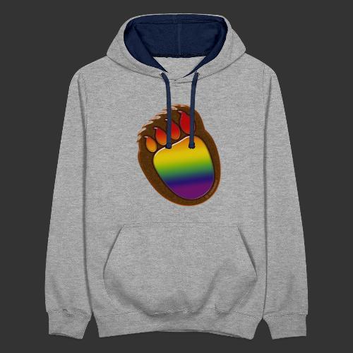 Bear paw with rainbow - Contrast Colour Hoodie