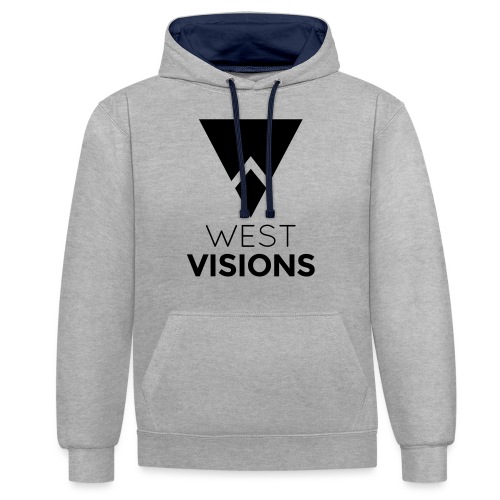 WestVision Logo schwarz - Kontrast-Hoodie