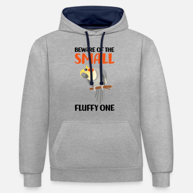 Calopsitte - Sweat à capuche contrasté - gris chiné/bleu marine