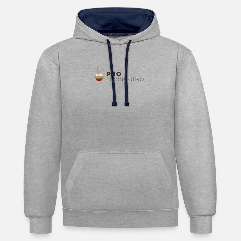 PRO_CAST - Sweat à capuche contrasté - gris chiné/bleu marine