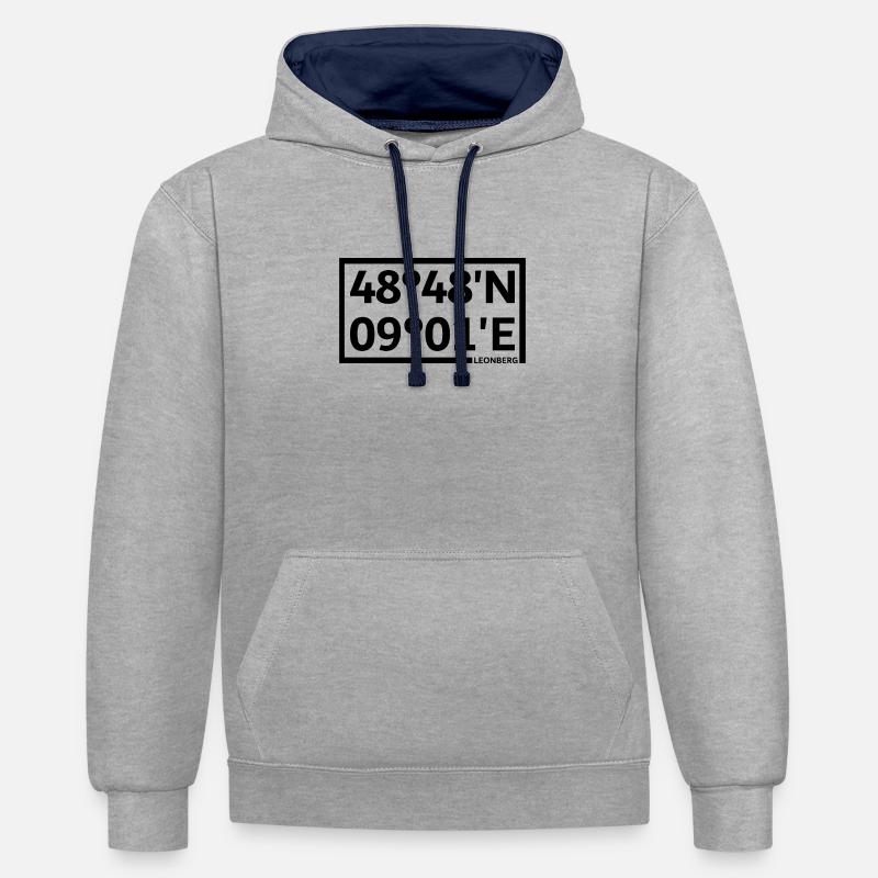 Coordonnées de Leonberg - Sweat à capuche contrasté - gris chiné/bleu marine