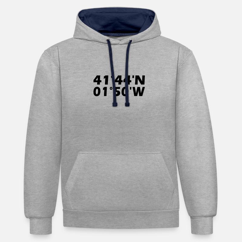 Coordonnées de Manresa - Sweat à capuche contrasté - gris chiné/bleu marine