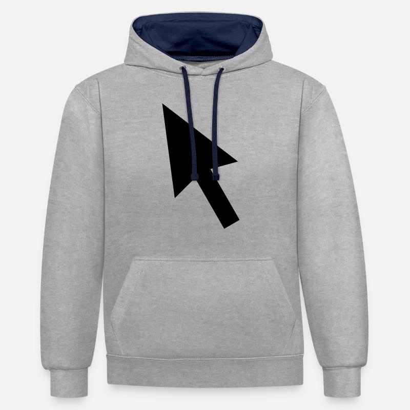 Curseur de souris - Sweat à capuche contrasté - gris chiné/bleu marine