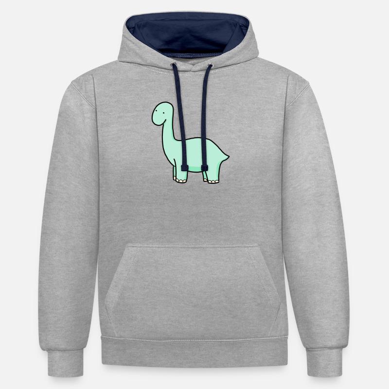 6EE98E7F CE01 492B BD71 BA8F4B8CD2EC - Sweat à capuche contrasté - gris chiné/bleu marine