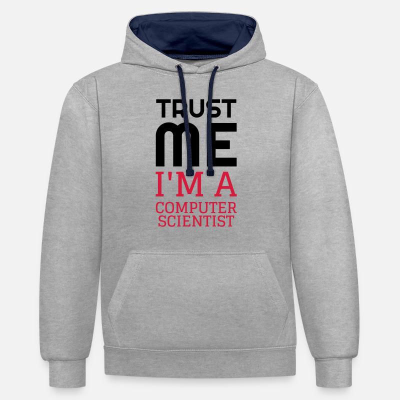 Computer / Informatiker / Aussenseiter / Ingenieur - Kontrast-Hoodie - Grau meliert/Navy