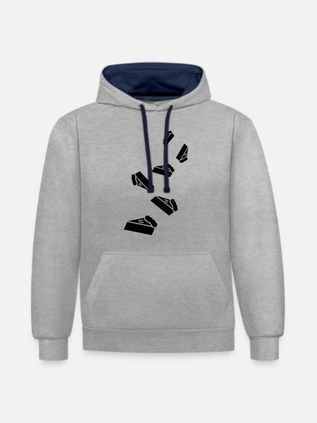 Cake cheesecake icon - Contrast hoodie - heather grey/navy