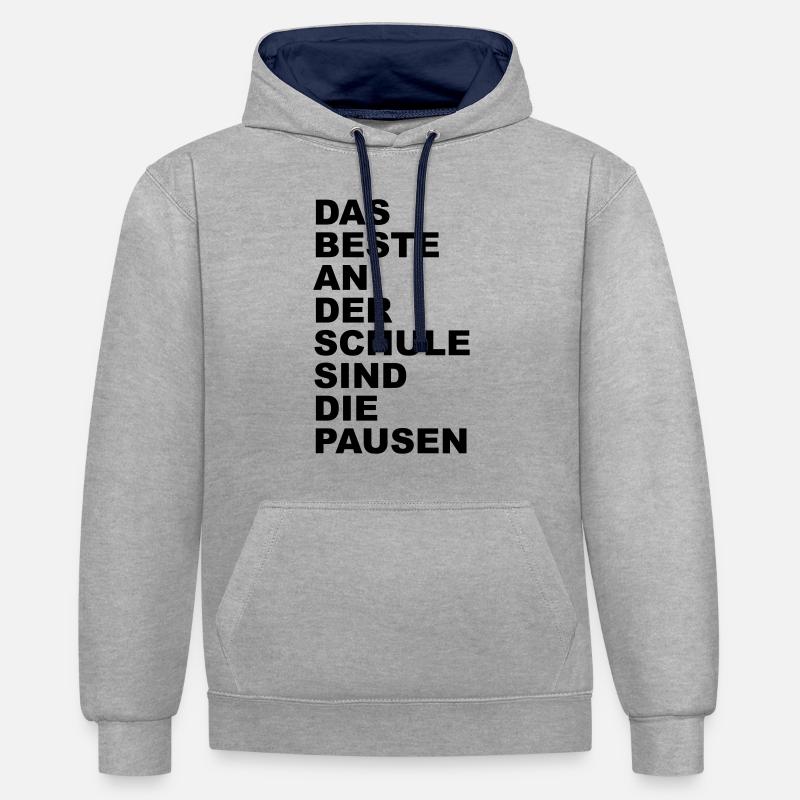 Das Beste der Schule - Kontrast-Hoodie - Grau meliert/Navy