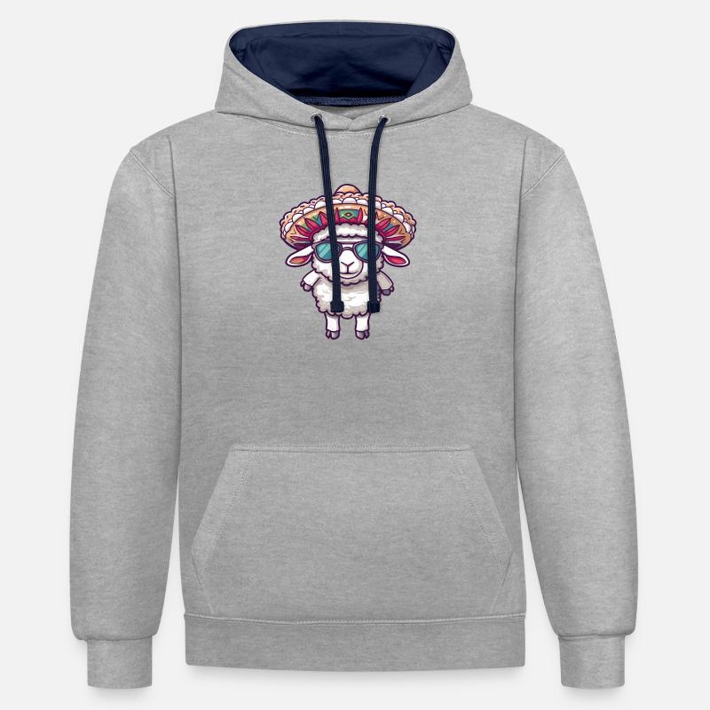 Sombrero comique drôle d’éléphant - Sweat à capuche contrasté - gris chiné/bleu marine