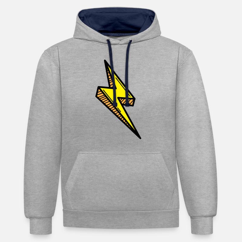 Blitz Comic Rapide - Sweat à capuche contrasté - gris chiné/bleu marine