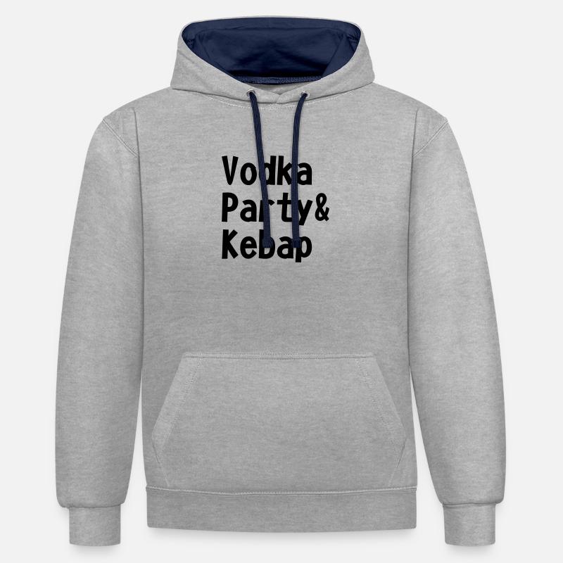 Vodka Party et kebab - Sweat à capuche contrasté - gris chiné/bleu marine