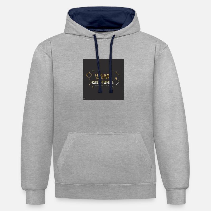 Conception épurée et cool - Sweat à capuche contrasté - gris chiné/bleu marine