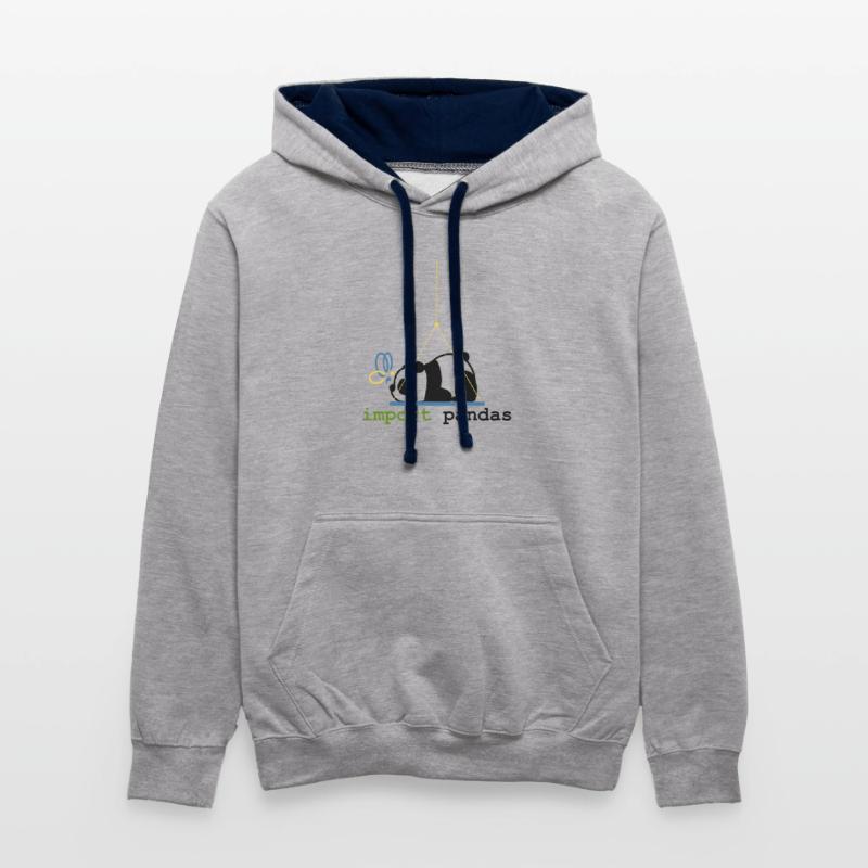 Python Jokes Import Pandas Programmation Sweat à capuche contrasté