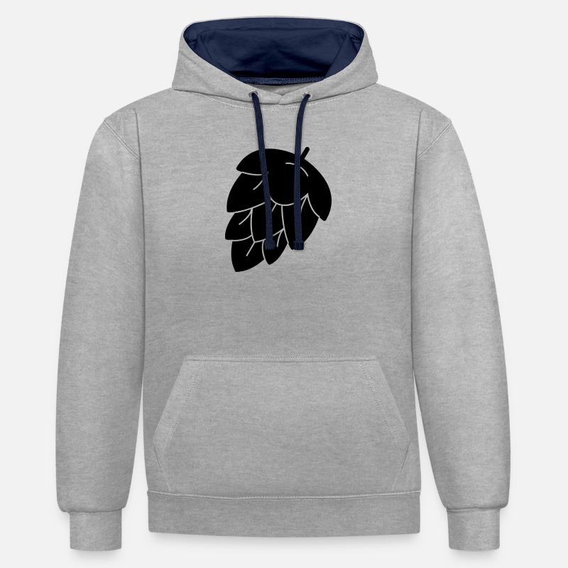 houblon pour la bière - Sweat à capuche contrasté - gris chiné/bleu marine