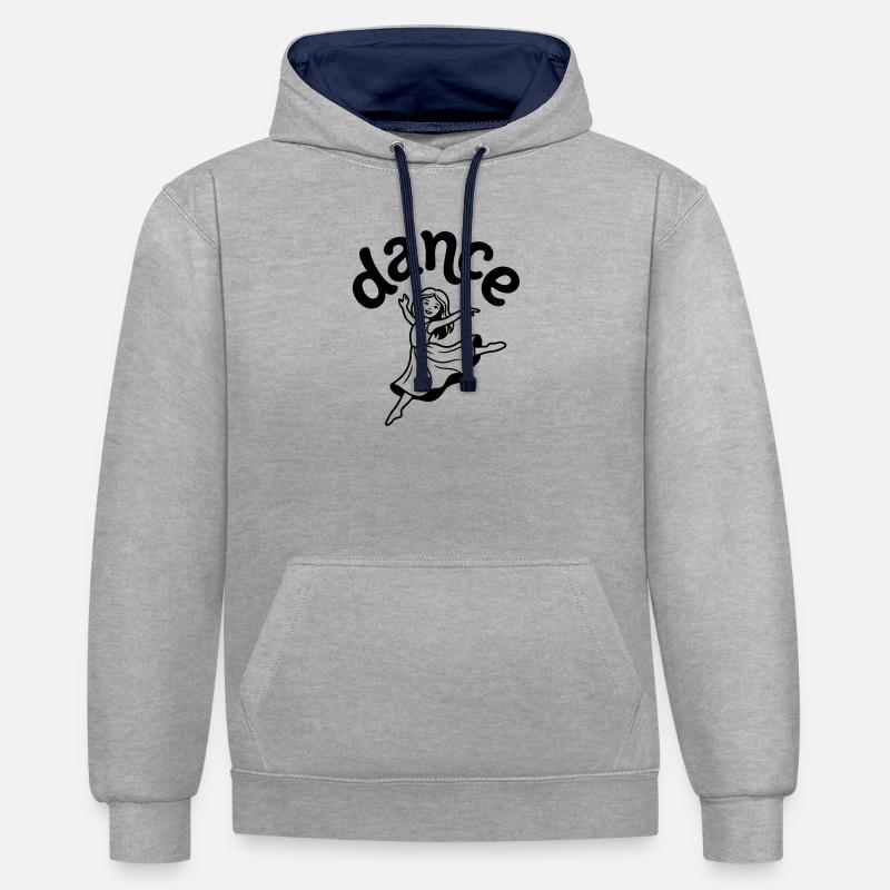 danseuse - Sweat à capuche contrasté - gris chiné/bleu marine