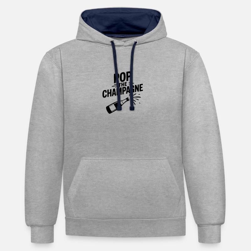 Faites éclater le - Sweat à capuche contrasté - gris chiné/bleu marine
