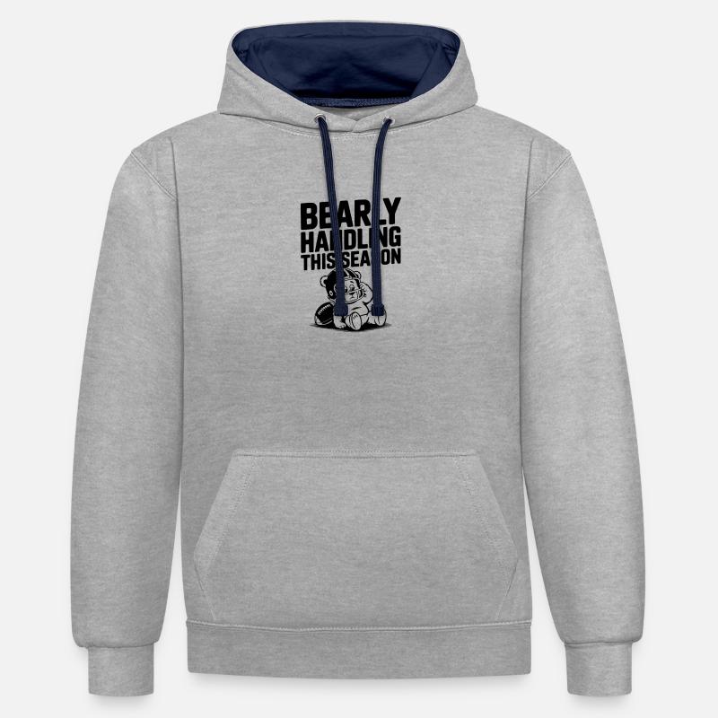 Tenue de route difficile cette saison - Sweat à capuche contrasté - gris chiné/bleu marine